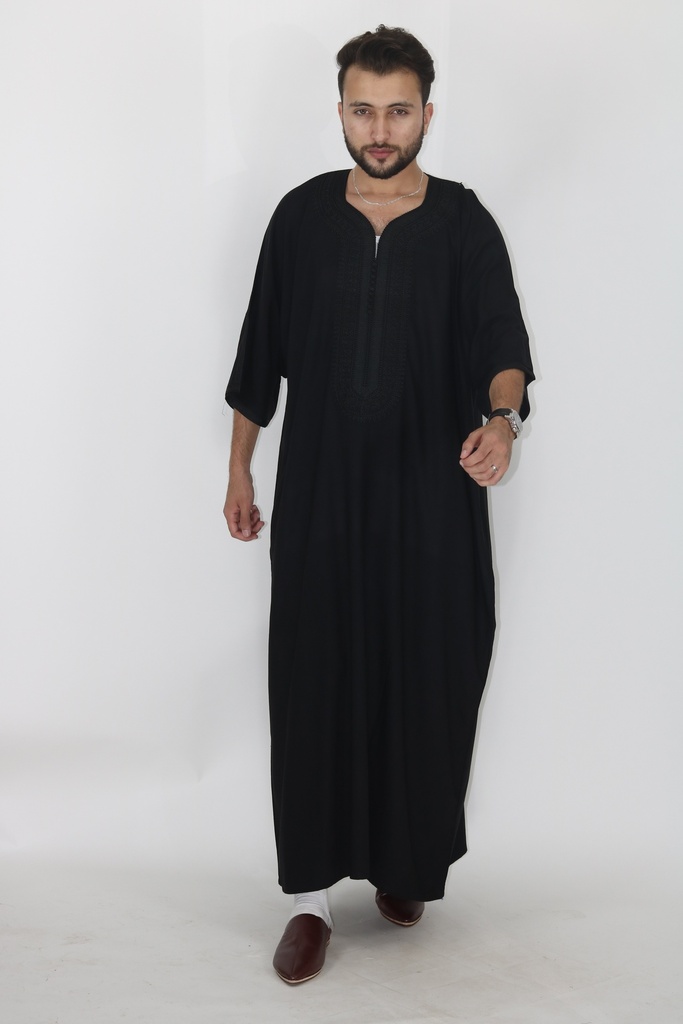 Gandoura Men Linen Chargé